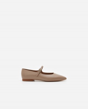 Flattered Camila Läder Ballerinas Skor Beige | SENEJ50099