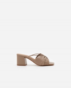 Flattered Olivia Läder Höga Klackar Skor Beige | SEDYB96710