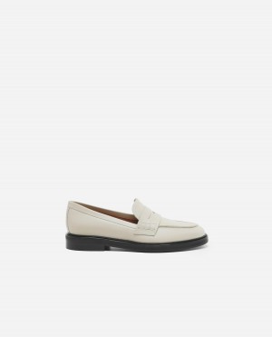 Flattered Sara Läder Loafers Skor Vita | QSEUV78037