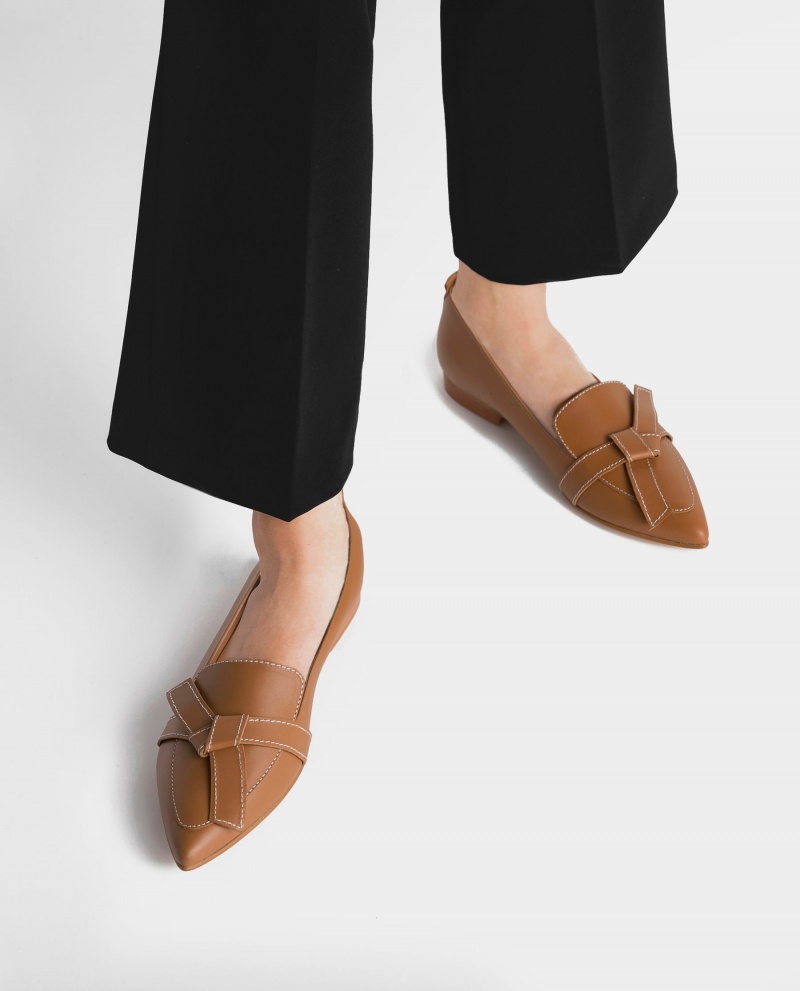 Flattered Ally Cognac Läder Loafers Skor Bruna | SEEGJ50643