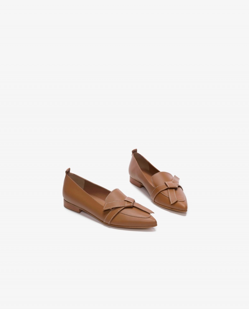 Flattered Ally Cognac Läder Loafers Skor Bruna | SEEGJ50643