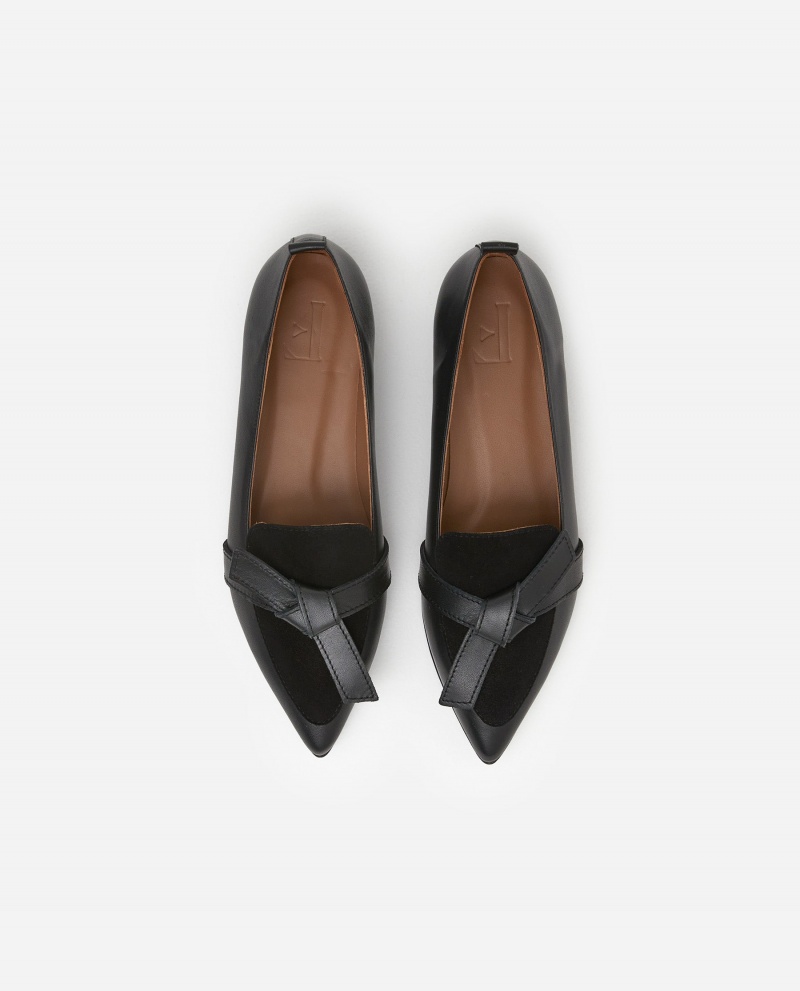 Flattered Ally Läder/Mocka Loafers Skor Svarta | SSEVO98899