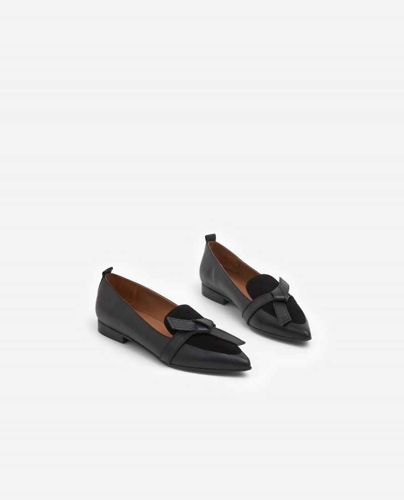 Flattered Ally Läder/Mocka Loafers Skor Svarta | SSEVO98899