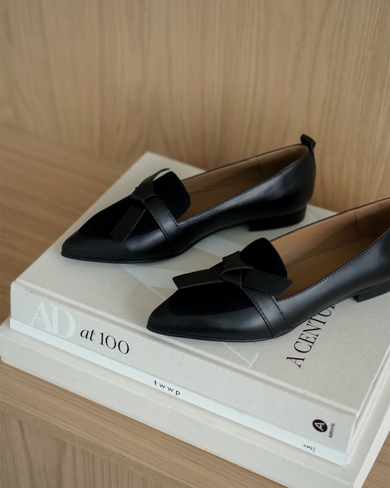 Flattered Ally Läder/Mocka Loafers Skor Svarta | SSEVO98899