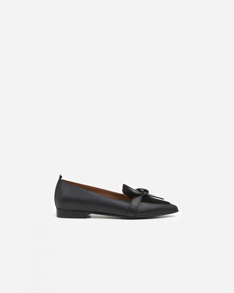 Flattered Ally Läder/Mocka Loafers Skor Svarta | SSEVO98899