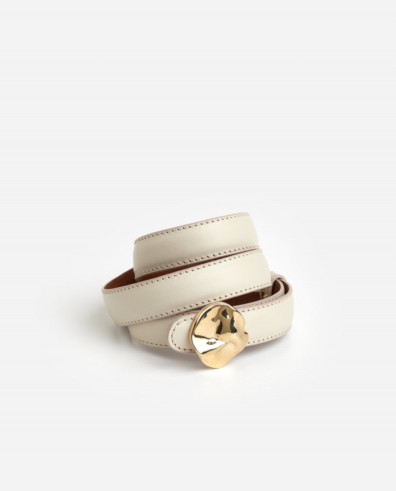 Flattered Brie Belt Läder Tillbehör Tillbehör Vita | TSEWZ66105