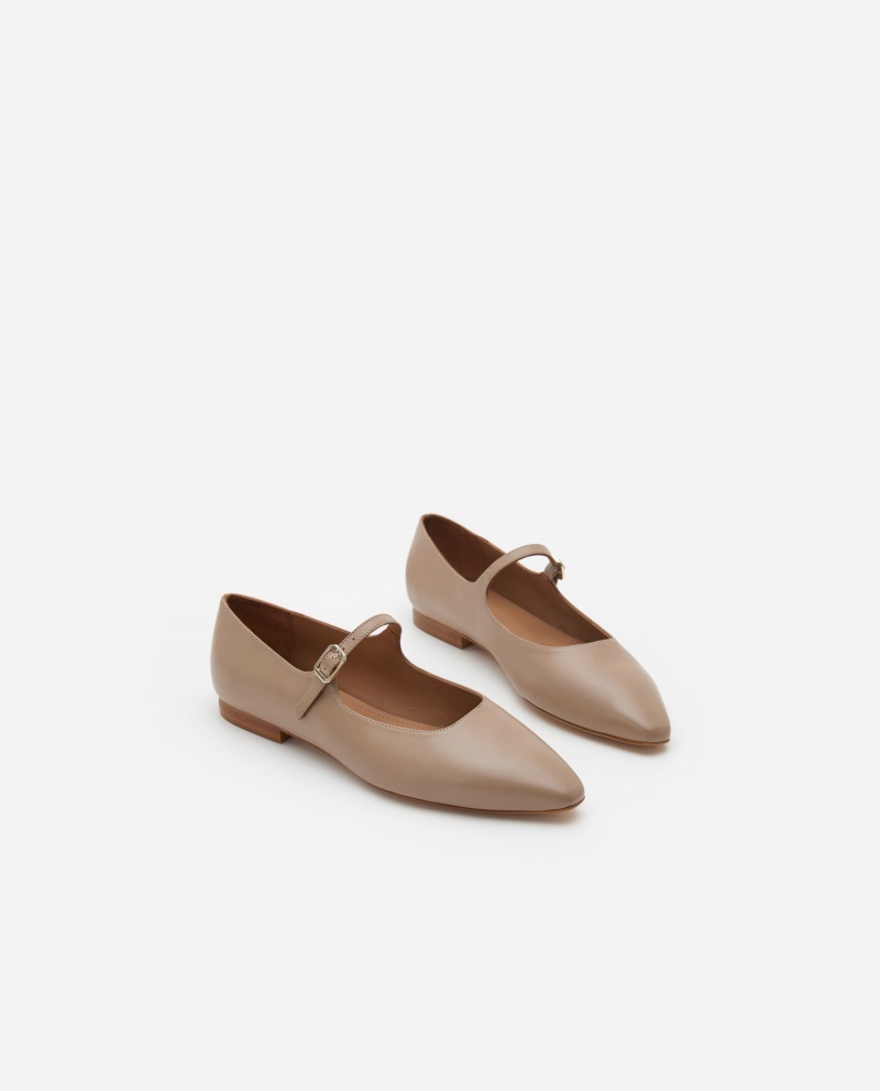 Flattered Camila Läder Ballerinas Skor Beige | SENEJ50099