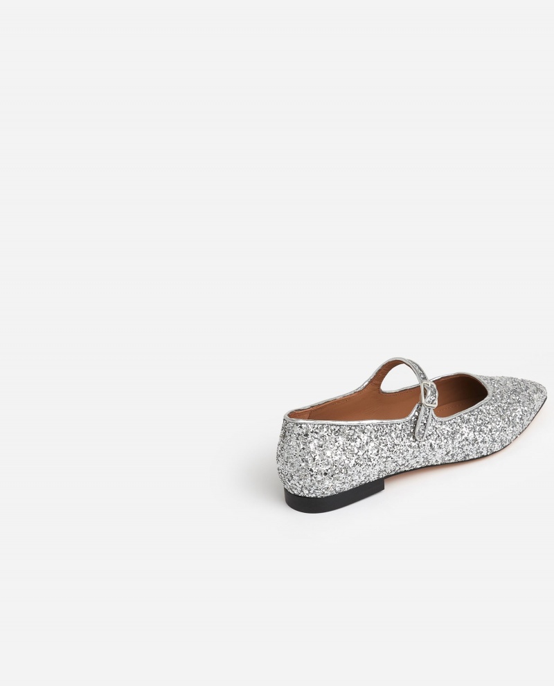 Flattered Camila Textil Ballerinas Skor Silver | ZSENQ21378