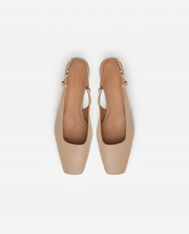 Flattered Elin Läder Höga Klackar Skor Beige | XSEGW74898