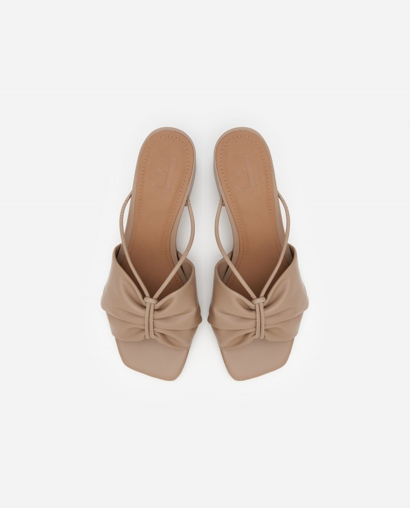 Flattered Olivia Läder Höga Klackar Skor Beige | SEDYB96710