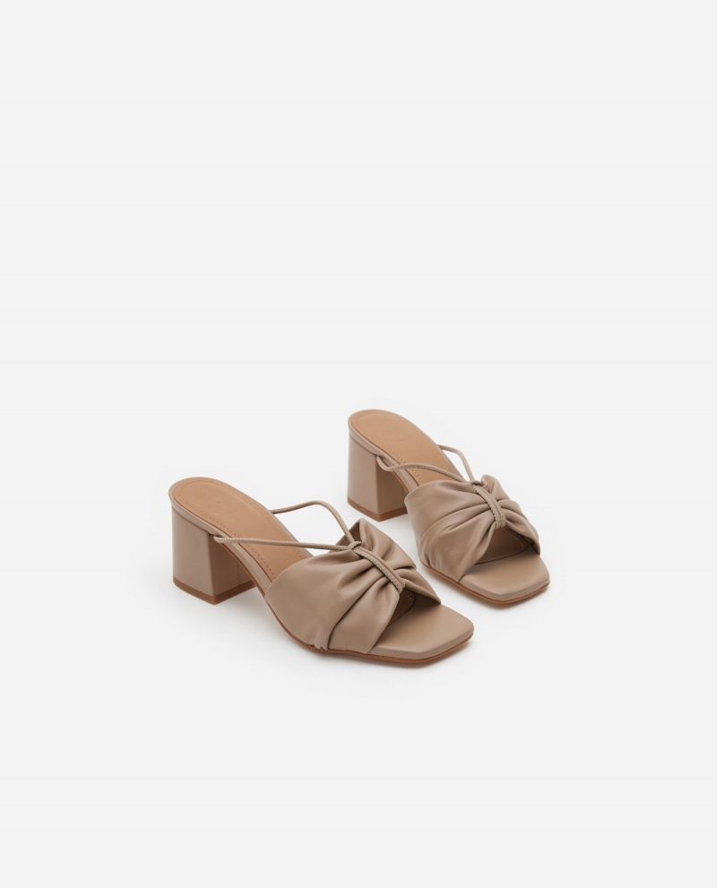 Flattered Olivia Läder Höga Klackar Skor Beige | SEDYB96710