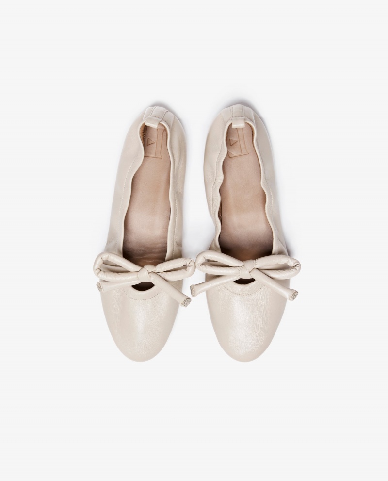 Flattered Polly Läder Ballerinas Skor Vita | SEEGJ17348