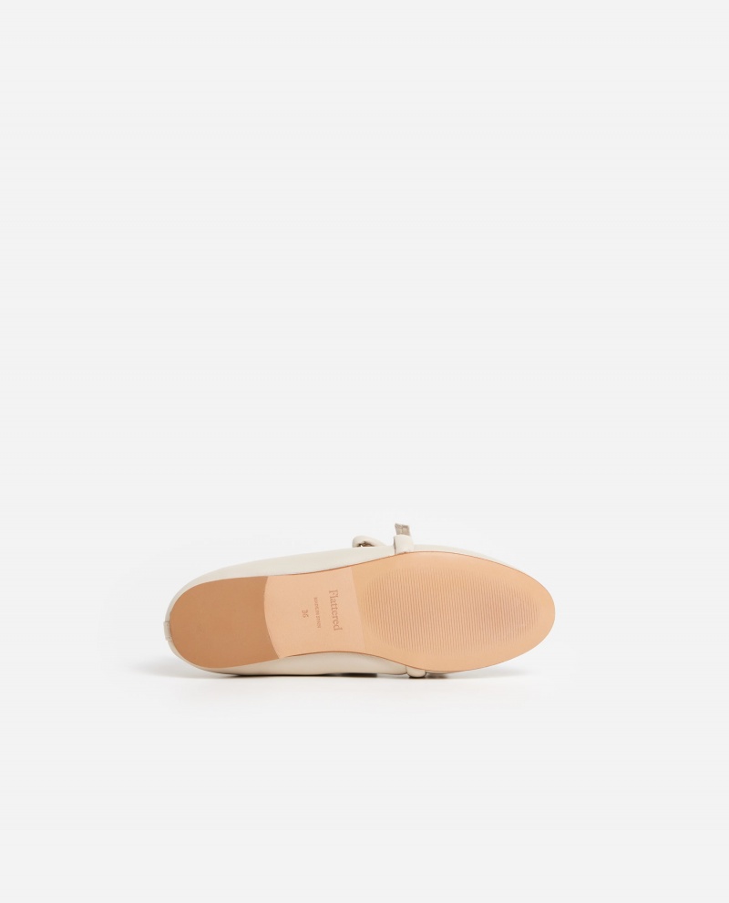 Flattered Polly Läder Ballerinas Skor Vita | SEEGJ17348