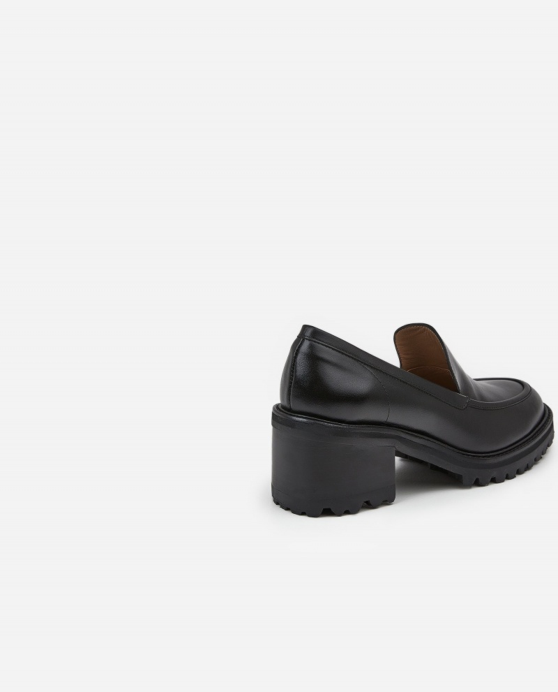 Flattered Saga Läder Loafers Skor Svarta | USETG26513