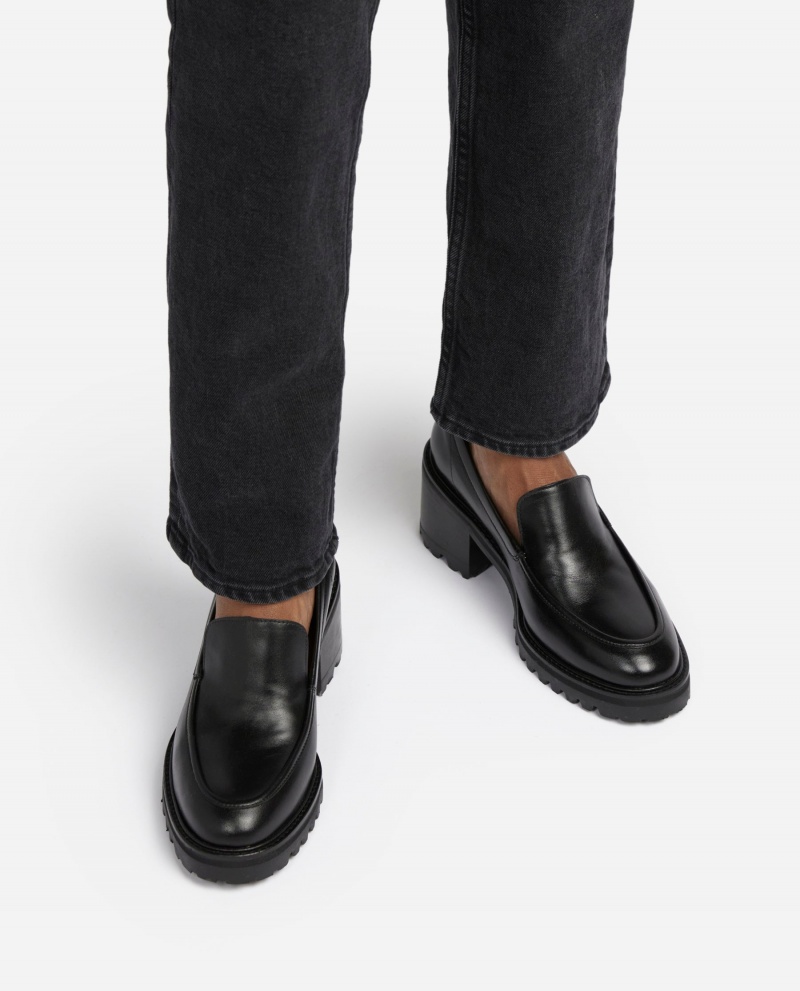 Flattered Saga Läder Loafers Skor Svarta | USETG26513