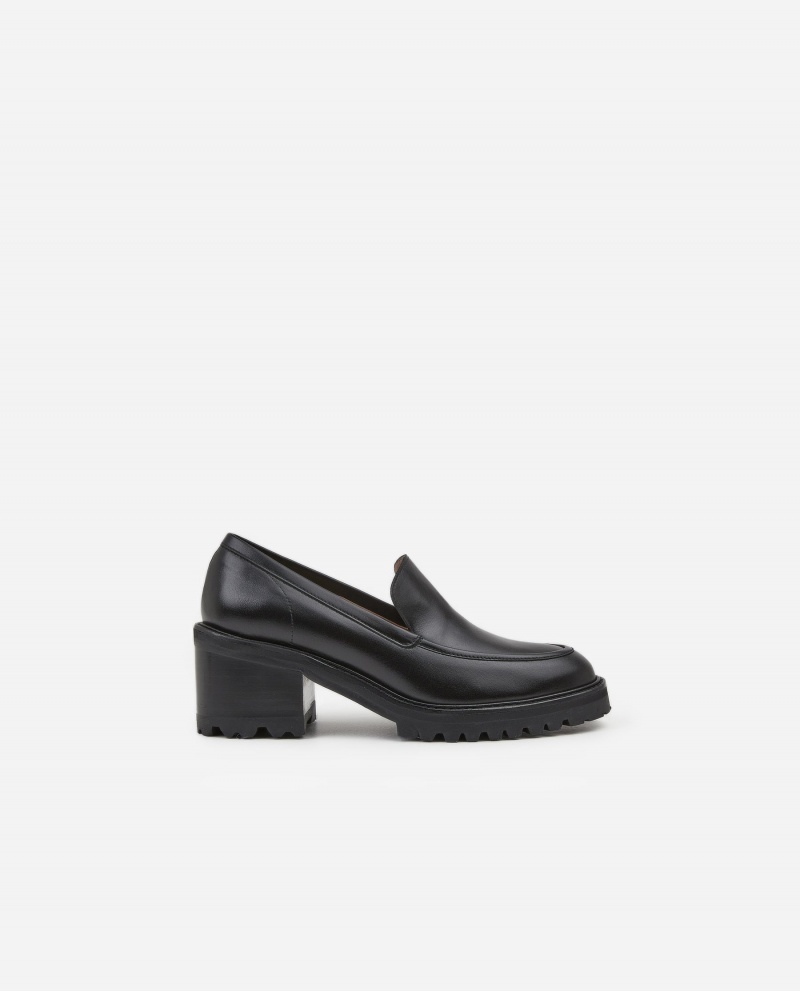 Flattered Saga Läder Loafers Skor Svarta | USETG26513