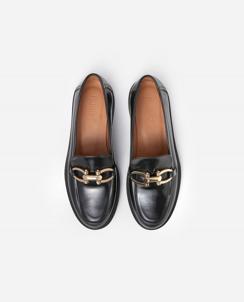 Flattered Samantha Läder Loafers Skor Svarta | USEND42344