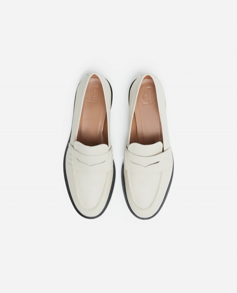 Flattered Sara Läder Loafers Skor Vita | QSEUV78037