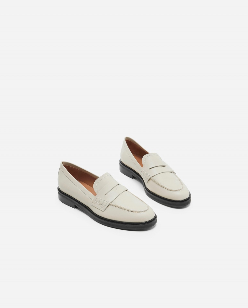 Flattered Sara Läder Loafers Skor Vita | QSEUV78037