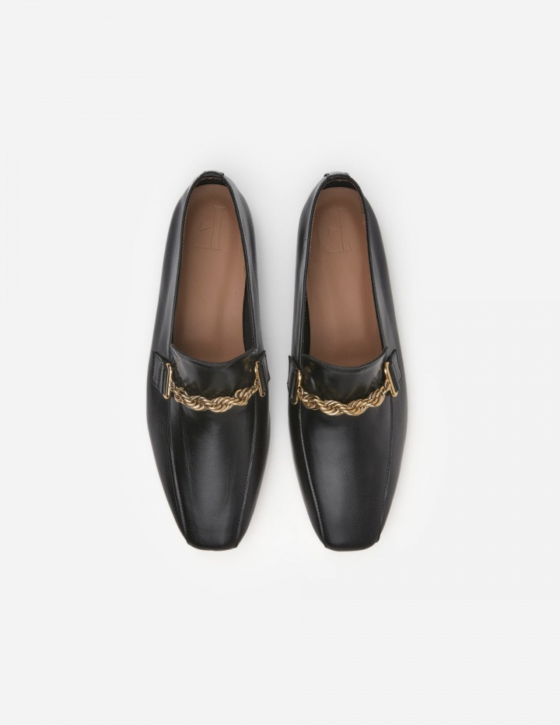 Flattered Vivo Läder Loafers Skor Svarta | USETG75755