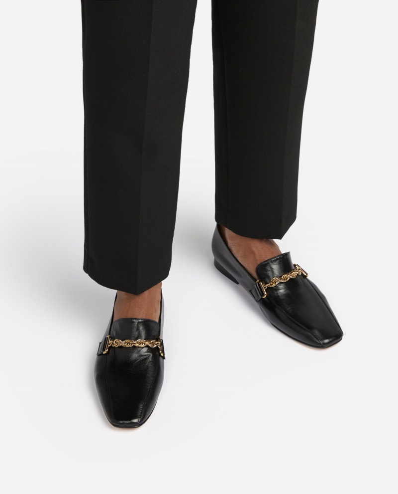 Flattered Vivo Läder Loafers Skor Svarta | USETG75755