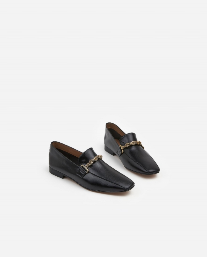 Flattered Vivo Läder Loafers Skor Svarta | USETG75755